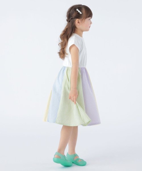 SHIPS KIDS(シップスキッズ)/SHIPS KIDS:100～130cm / パネル チェック/ストライプ ワンピース/img05