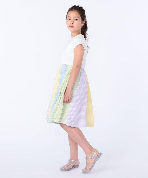 SHIPS KIDS(シップスキッズ)/SHIPS KIDS:140～150cm / パネル チェック/ストライプ ワンピース/img03