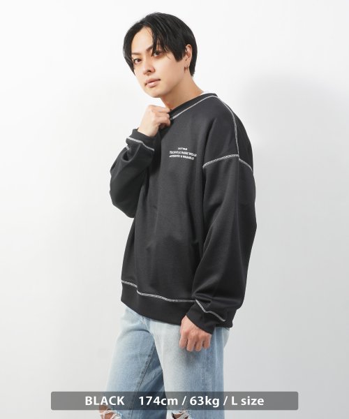 1111clothing(ワンフォークロージング)/オーバーサイズ トレーナー メンズ スウェット レディース ビッグトレーナー クルーネック 長袖 プルオーバー トップス UVカット トレーナー 大きいサイズ/img07