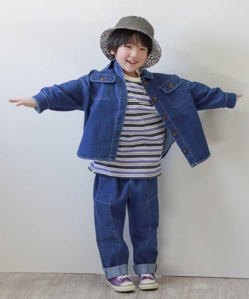 SHOO・LA・RUE(Kids) (シューラルーキッズ)/【110－140cm】軽量デニムバックプリントオーバーシャツ/img14