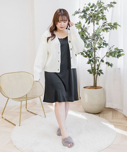 CLETTEオリジナル★レースデザインペチコートワンピース LL　3L　4L クレット