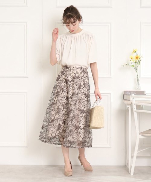 Couture Brooch(クチュールブローチ)/【新色追加！】チュール刺繍フレアスカート/img01
