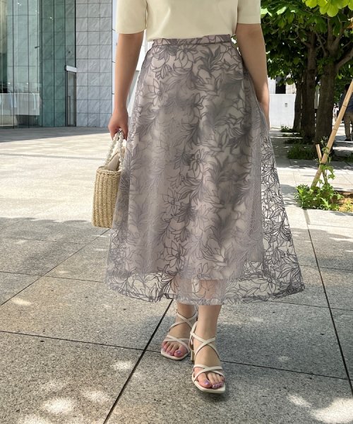 Couture Brooch(クチュールブローチ)/【新色追加！】チュール刺繍フレアスカート/img06