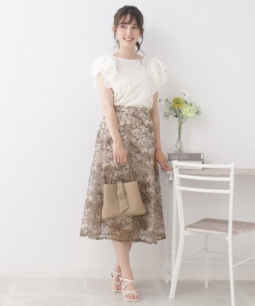 Couture Brooch(クチュールブローチ)/【新色追加！】チュール刺繍フレアスカート/img10
