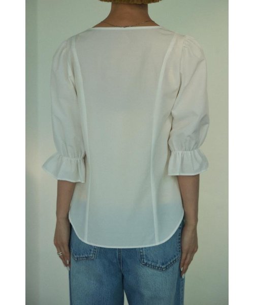 BLACK BY MOUSSY(ブラックバイマウジー)/gather vneck 7sleeve shirt/img05