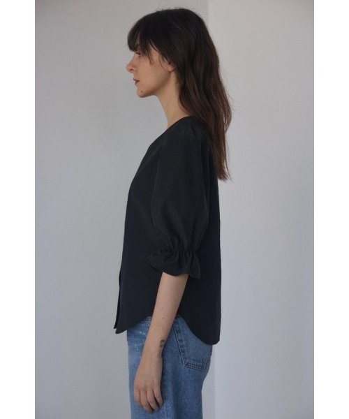 BLACK BY MOUSSY(ブラックバイマウジー)/gather vneck 7sleeve shirt/img10
