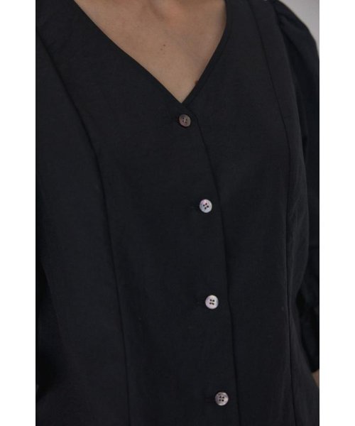 BLACK BY MOUSSY(ブラックバイマウジー)/gather vneck 7sleeve shirt/img13