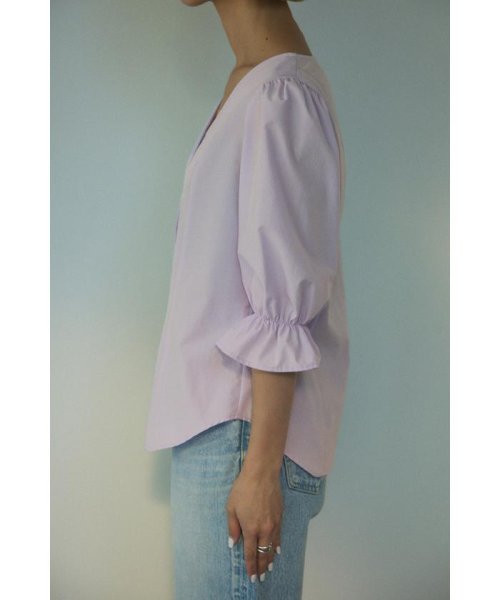 BLACK BY MOUSSY(ブラックバイマウジー)/gather vneck 7sleeve shirt/img17