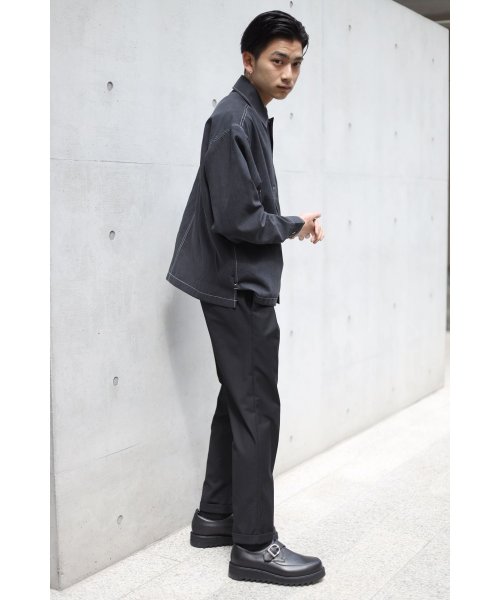 creare lino(クレアーレ・リノ)/くすみカラー ビックポケット 配色スッテチングシャツ<ユニセックス>/img06