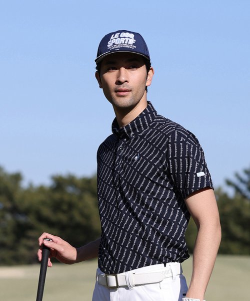 le coq sportif GOLF (ルコックスポルティフ（ゴルフ）)/ロゴ柄プリント半袖シャツ (吸汗速乾/ストレッチ/UV CUT(UPF50)【アウトレット】/img01