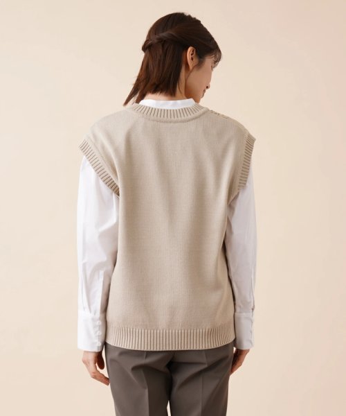 Vネックニットベスト 