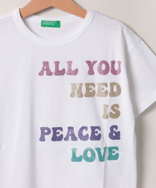 BENETTON (UNITED COLORS OF BENETTON GIRLS)(ユナイテッド　カラーズ　オブ　ベネトン　ガールズ)/キッズグリッタープリント半袖Tシャツ・カットソーG/img03