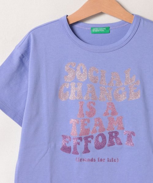 BENETTON (UNITED COLORS OF BENETTON GIRLS)(ユナイテッド　カラーズ　オブ　ベネトン　ガールズ)/キッズグリッタープリント半袖Tシャツ・カットソーG/img07