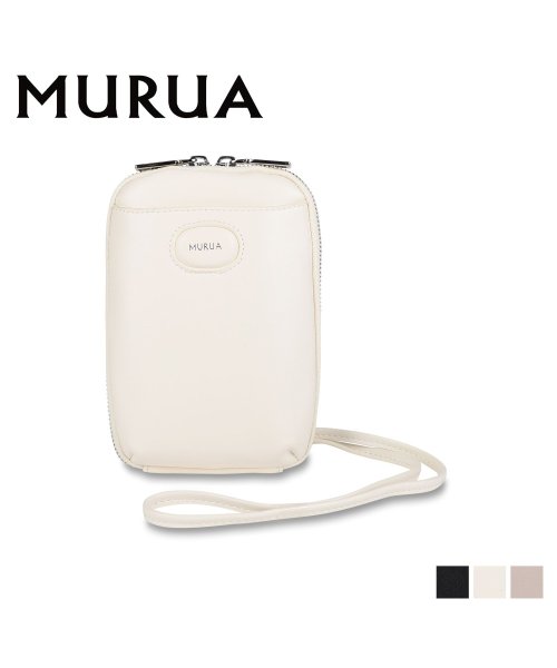 MURUA(ムルーア)/MURUA ムルーア バッグ ショルダーバッグ スリムポシェット レディース 斜めがけ 小さめ SLIM POCHETTE ブラック ホワイト ベージュ 黒 白/img01