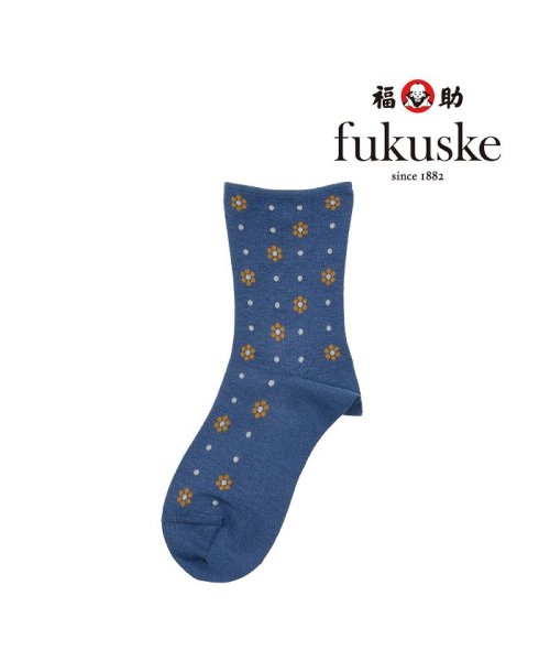 fukuske(フクスケ)/福助 公式  靴下 レディース fukuske (フクスケ) the spirit of mottainai マルチストレッチ 花柄 クルー丈  3163－84/img01