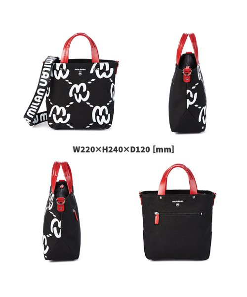 ミラミラン トートバッグ ミニトート ショルダーバッグ メンズ レディース ブランド ファスナー付き 小さめ 撥水 mila milan 259711 ミラ ミニトート mila milan