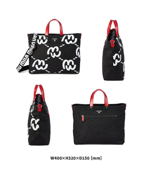 ミラミラン トートバッグ メンズ レディース ブランド ショルダー ファスナー付き 撥水 A4 B4 2WAY mila milan 259712 ミラ mila milan