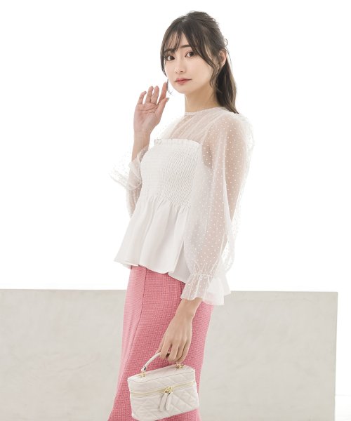 JULIA BOUTIQUE(ジュリアブティック)/ドットチュールドッキングペプラムトップス/23145/img09