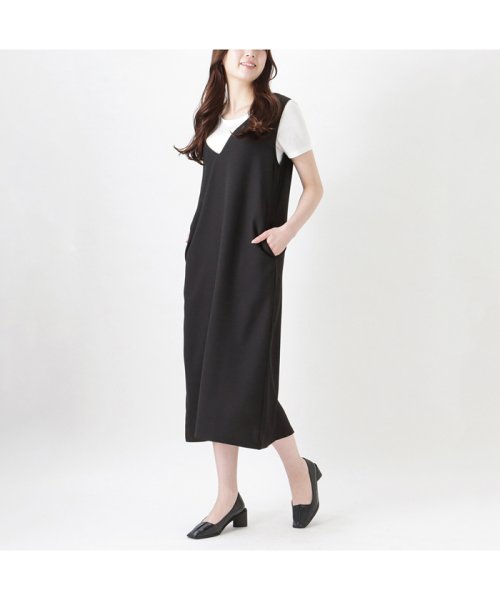 MAC HOUSE(women)(マックハウス（レディース）)/NAVY ネイビー 麻ライクジャンスカアンサンブル MH836－614/img03