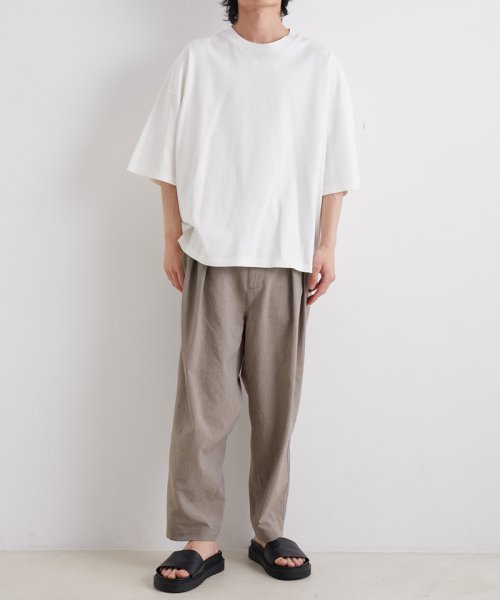 ADAM ET ROPE'(アダム　エ　ロペ)/【Albini/アルビニ】オーガニック ポンチ ドロップショルダー ビッグ Tシャツ/img02