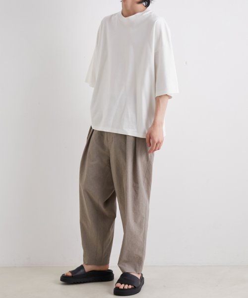 ADAM ET ROPE'(アダム　エ　ロペ)/【Albini/アルビニ】オーガニック ポンチ ドロップショルダー ビッグ Tシャツ/img03