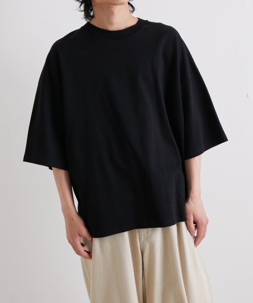 ADAM ET ROPE'(アダム　エ　ロペ)/【Albini/アルビニ】オーガニック ポンチ ドロップショルダー ビッグ Tシャツ/img06