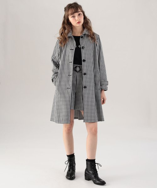To b. by agnes b. OUTLET(トゥー　ビー　バイ　アニエスベー　アウトレット)/【Outlet】WT84 MANTEAU ギンガムチェック スプリングコート/img01