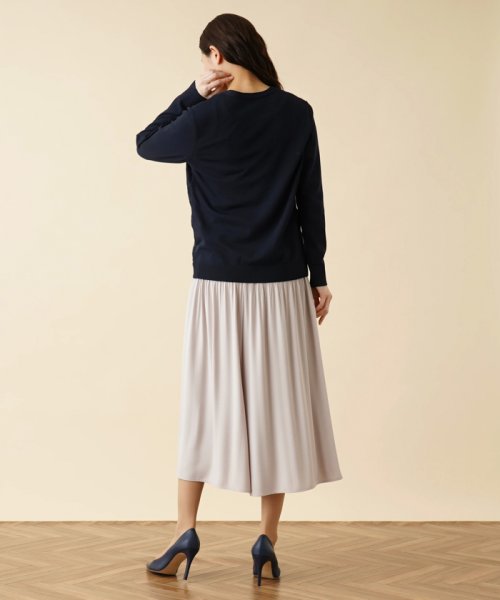 Vネックニットカーディガン 【カタログ掲載・アンサンブル対応・洗える】ハイツイストコットンアセテート カーディガン NA1734003706(13200円)