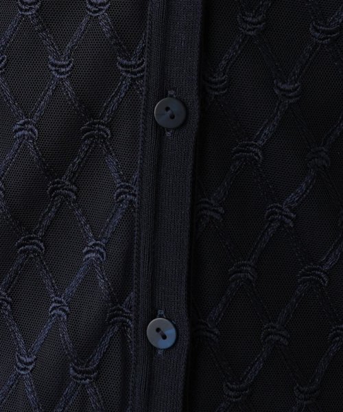 Vネックニットカーディガン 【カタログ掲載・アンサンブル対応・洗える】ハイツイストコットンアセテート カーディガン NA1734003706(13200円)