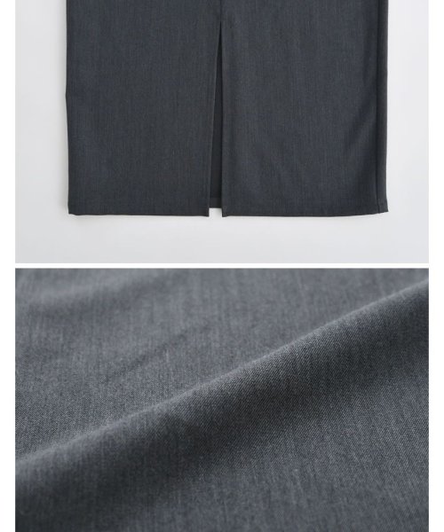 Re:EDIT(リエディ)/[低身長/高身長サイズ有][洗濯機で洗える]リサイクルツイルウエストデザインスリットナロースカート/img26
