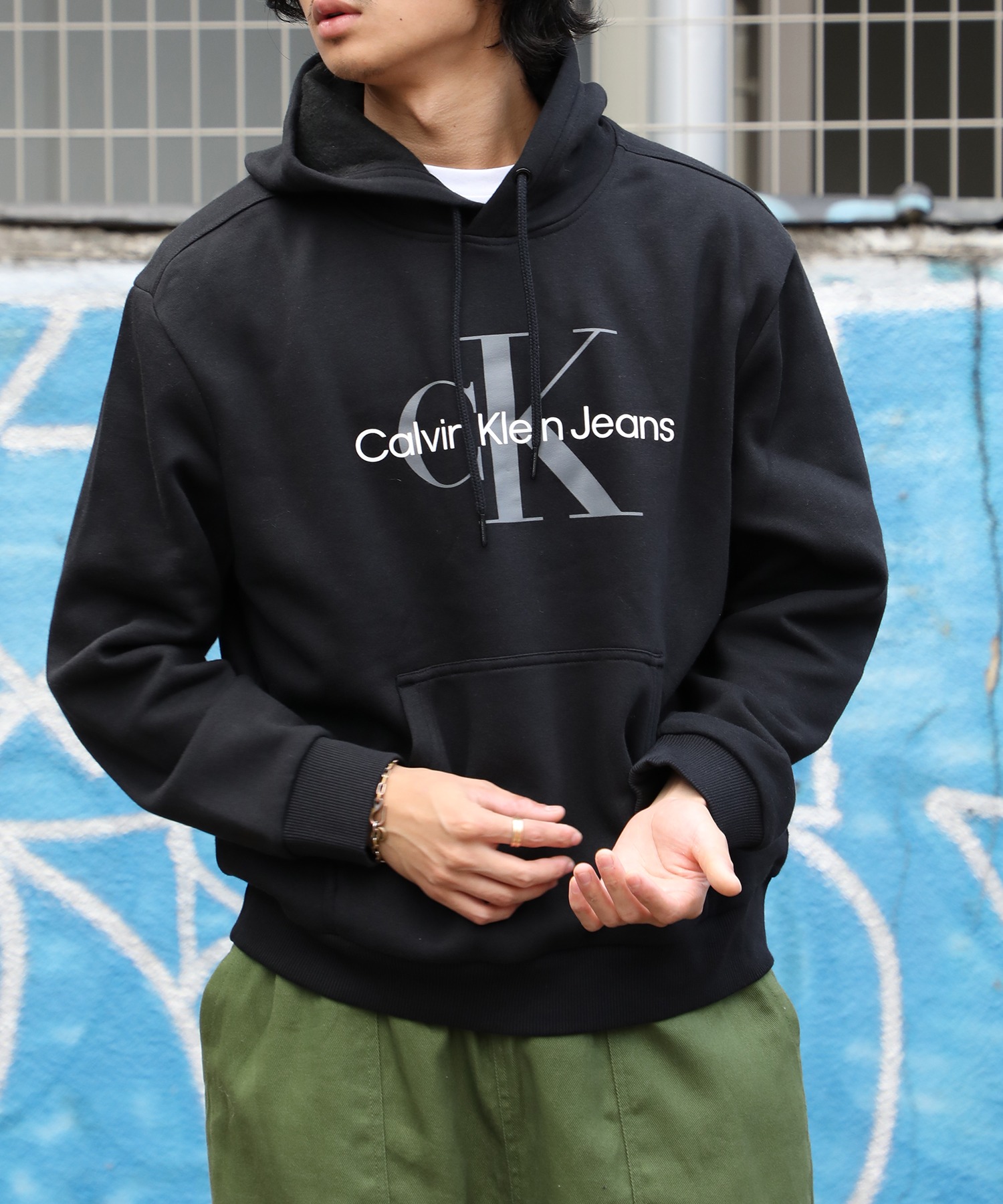 【Calvin Klein / カルバンクライン】cKロゴプリントスウェットフーディパーカー 40GC201 父の日 ギフト プレゼント 贈り物