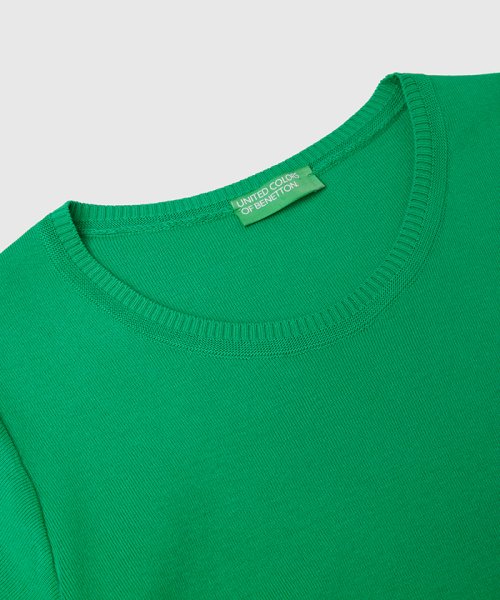 BENETTON (women)(ベネトン（レディース）)/コットン100％無地クルーネック半袖ニットセーター/img15