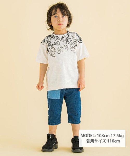 WASK(ワスク)/ボタニカルプリントスラブ天竺ビッグTシャツ(100~160cm)/img01