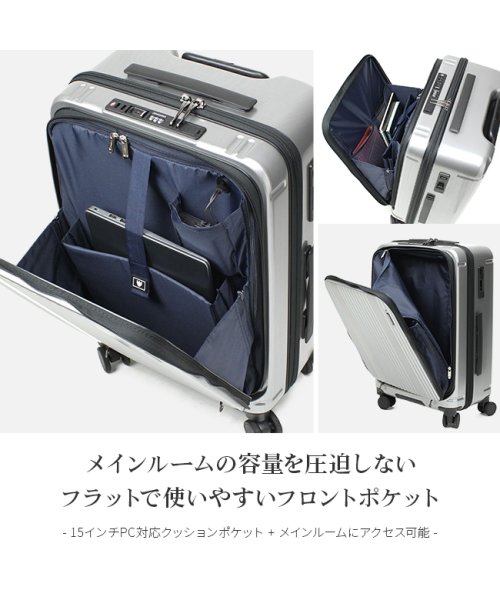 バーマス インターシティ スーツケース Mサイズ 53L フロントオープン ストッパー付き BERMAS 60521 キャリーケース キャリーバッグ 　　　　　 Type ｜約 ダイヤルロック式