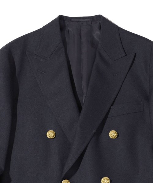 Southwick Gate Label: ウール ネイビー ダブルブレザー Gate Southwick Label IN