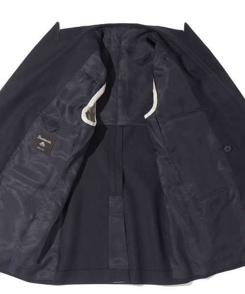 Southwick Gate Label: ウール ネイビー ダブルブレザー Gate Southwick Label IN