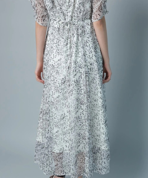 メール便可/取り寄せ ドット風フラワープリントワンピース Rirand