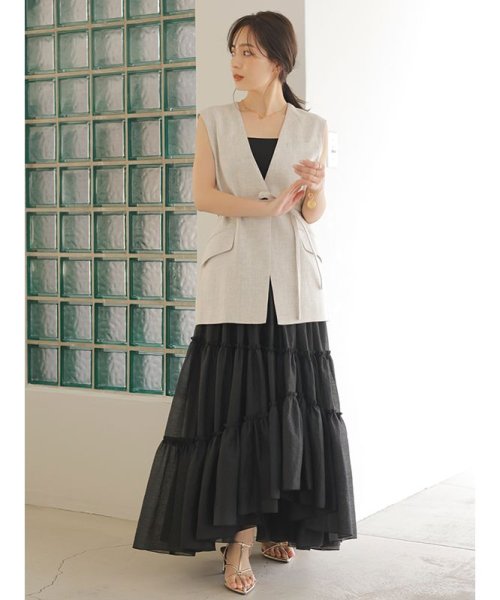 ボリュームティアードオーガンジースカート 