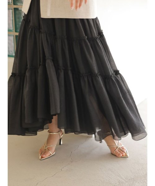 ボリュームティアードオーガンジースカート 