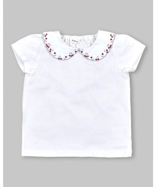 SLAP SLIP(スラップスリップ)/スカラップ襟チェリー刺繍半袖Tシャツ(80~130cm)/img04