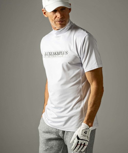 LUXEAKMPLUS(LUXEAKMPLUS)/LUXEAKMPLUS(リュクスエイケイエムプラス)ゴルフ マルチロゴモックネック半袖Tシャツ【ゴルフ】/img01