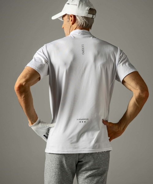 LUXEAKMPLUS(LUXEAKMPLUS)/LUXEAKMPLUS(リュクスエイケイエムプラス)ゴルフ マルチロゴモックネック半袖Tシャツ【ゴルフ】/img02