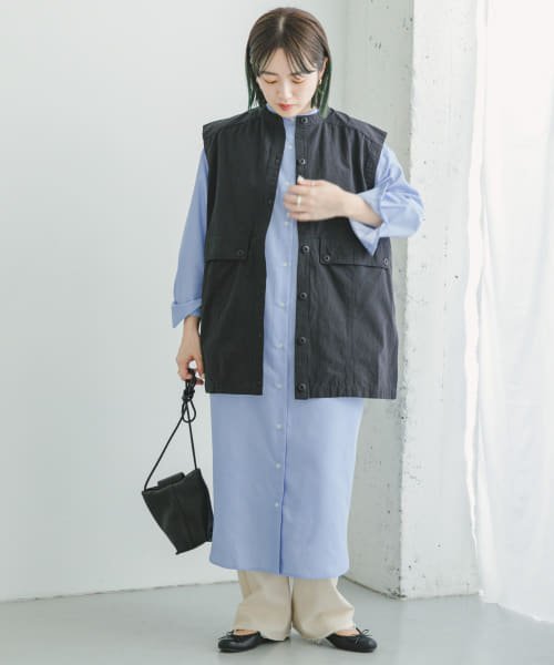 ITEMS URBANRESEARCH(アイテムズ アーバンリサーチ（レディース）)/『UR TECH WORKLUXE』バンドカラーデニムワンピース/img01