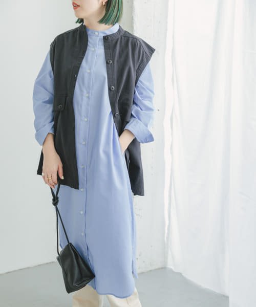 ITEMS URBANRESEARCH(アイテムズ アーバンリサーチ（レディース）)/『UR TECH WORKLUXE』バンドカラーデニムワンピース/img09