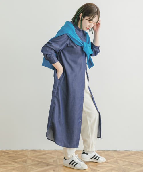 ITEMS URBANRESEARCH(アイテムズ アーバンリサーチ（レディース）)/『UR TECH WORKLUXE』バンドカラーデニムワンピース/img21