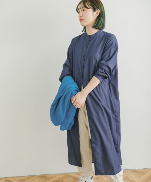 ITEMS URBANRESEARCH(アイテムズ アーバンリサーチ（レディース）)/『UR TECH WORKLUXE』バンドカラーデニムワンピース/img23