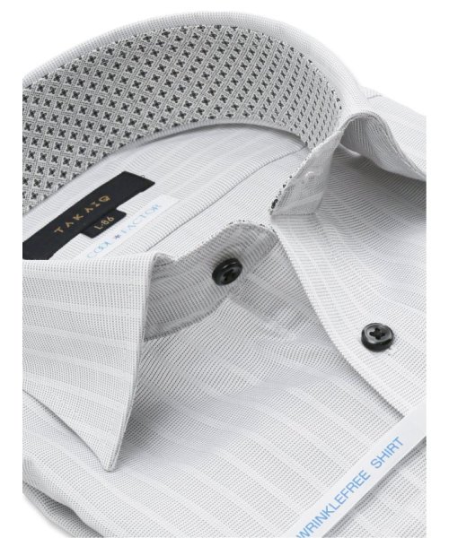 TAKA-Q(タカキュー)/クールファクター スタンダードフィット ワイドカラー 長袖 長袖 シャツ メンズ ワイシャツ ビジネス yシャツ 速乾 ノーアイロン 形態安定/img01