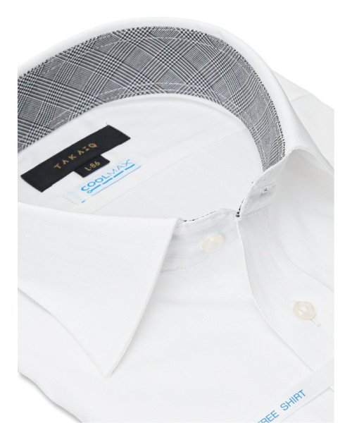 TAKA-Q(タカキュー)/クールマックス+ストレッチ スタンダードフィット ワイドカラー 長袖 長袖 シャツ メンズ ワイシャツ ビジネス yシャツ 速乾 ノーアイロン 形態安定/img01