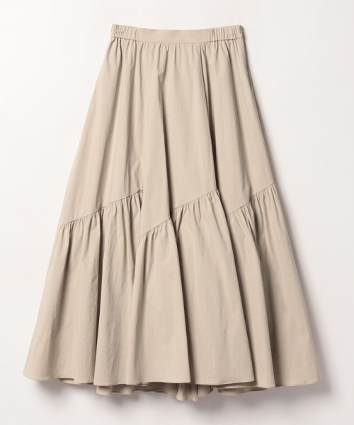 バイヤス切替ギャザースカート 手洗い可能です フィッティングモデル 詳細画像 165cm B73 W61 H85　着用サイズ：02