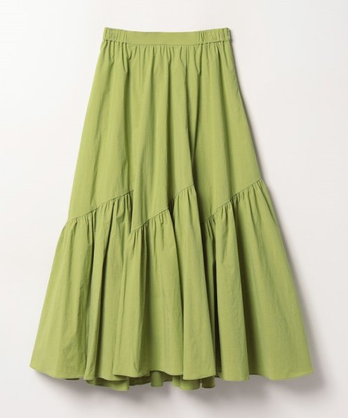 バイヤス切替ギャザースカート 手洗い可能です フィッティングモデル 詳細画像 165cm B73 W61 H85　着用サイズ：02